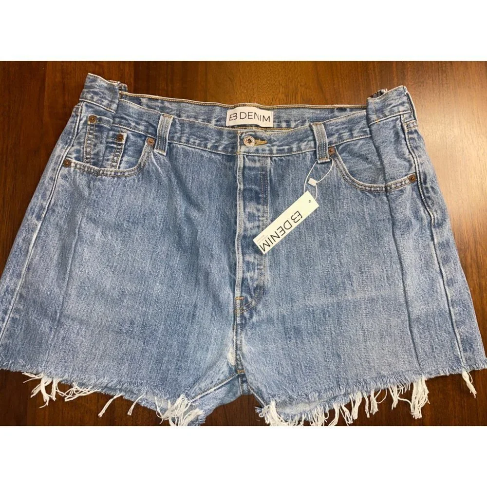 EB Denim OG Jean Denim Shorts in Light Wash 33 New Womens Jeans Revolve
